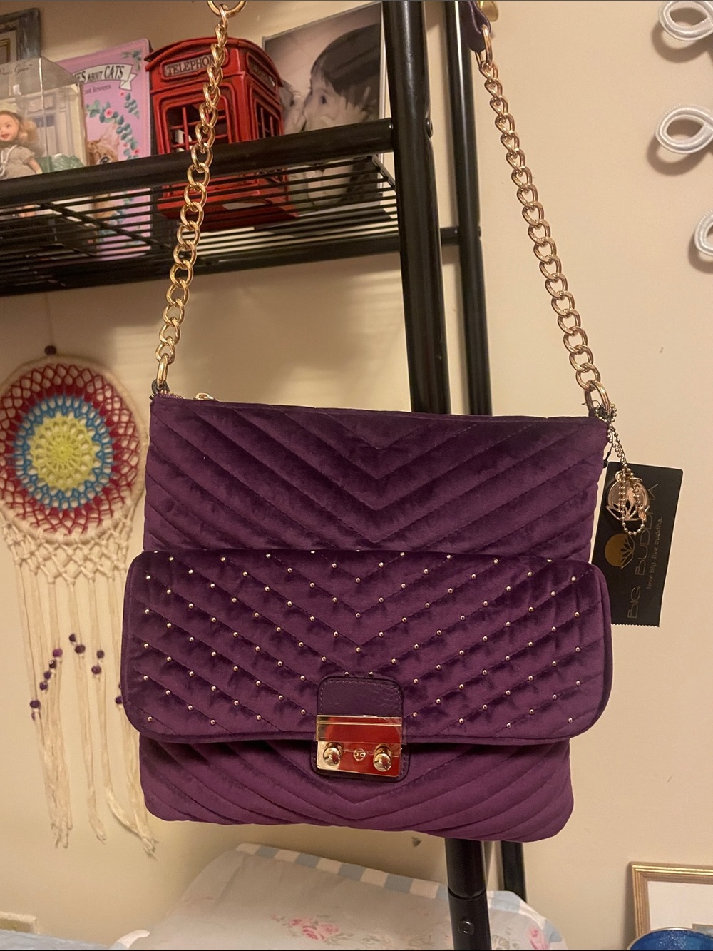 Big Buddha Purple Quilted Crossbody